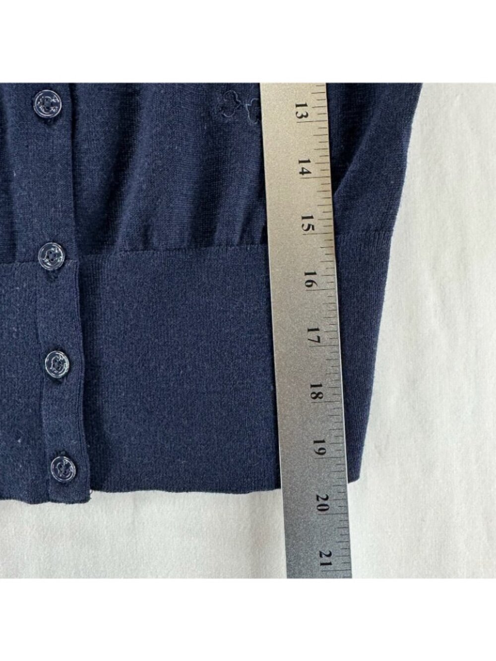 C. Wonder Merino Wool Cardigan Sweater Womens 2XS Button Up V-Neck Cropped Blue - Picture 4 of 8
